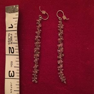 Long spiral beaded earrings